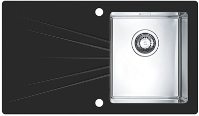 ALVEUS KARAT 10, мойка, нержавеющая сталь, черный (в комплекте с сифоном 1127251)