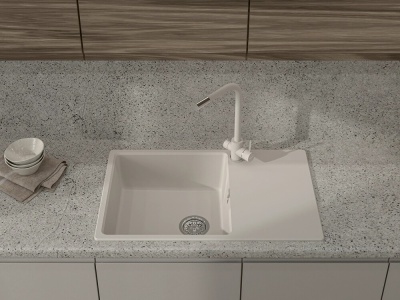 Детальное фото товара: GranFest URBAN 678L, мойка, гранит, белый