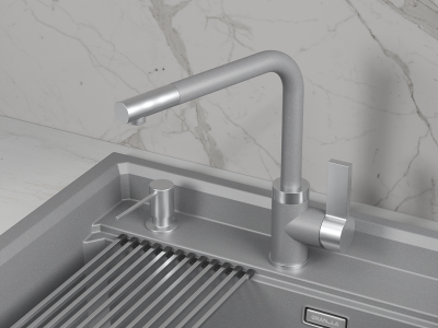 Детальное фото товара: GRANULA 5504 смеситель, гранит, алюминиум