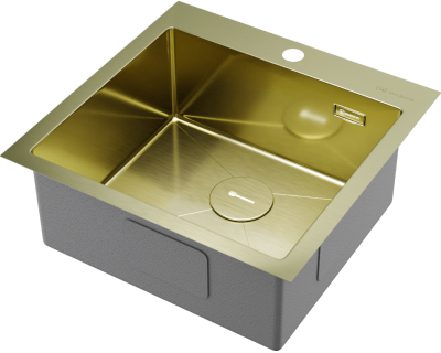 Детальное фото товара: Omoikiri Akisame 51-LG, мойка, нержавеющая сталь/светлое золото