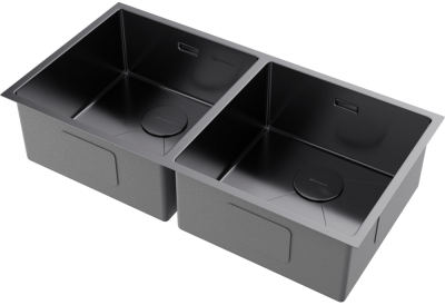 Детальное фото товара: Omoikiri Taki 86-2-U/IF GM, мойка, нержавеющая сталь/вороненая сталь 