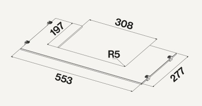 Детальное фото товара: Falmec стеклянная полка для моделей 60 см