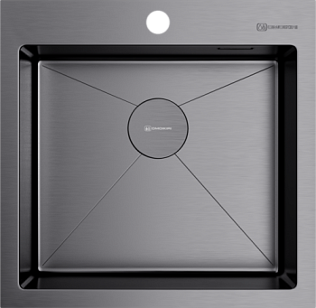 Фото товара: Omoikiri Akisame 51-GM, мойка, нержавеющая сталь/вороненая сталь