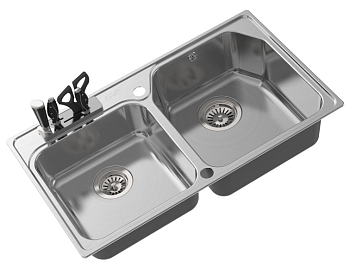 Фото товара: Oulin OL-H9910, мойка, нержавеющая сталь сатин