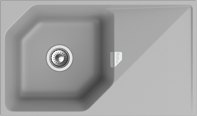 Детальное фото товара: Rivelato LOCUS LS-85 grigio metallizzato, мойка, гранит, серый металлик