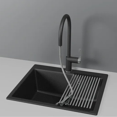 Детальное фото товара: GRANULA 8172 смеситель, гранит, черный