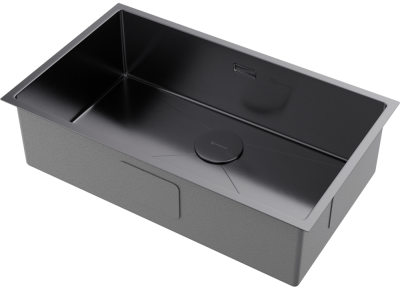 Детальное фото товара: Omoikiri Taki 74-U/IF-GM, мойка, нержавеющая сталь/вороненая сталь