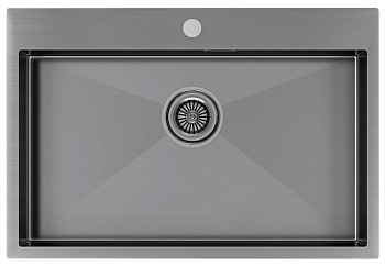 Фото товара: Paulmark KRONER 75, мойка, нержавеющая сталь, вороненая сталь 