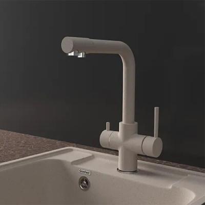 Детальное фото товара: GranFest GF-Z-5423, смеситель, гранит, песочный