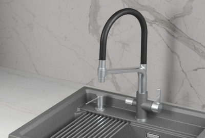 Детальное фото товара: GRANULA 5083 смеситель, нержавеющая сталь, графит