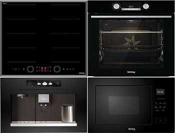 Фото товара: KORTING HIB 68700 B QUADRO + OKB 8481 ESN PYRO + KMI 827 GN + KCM 9830 BCG