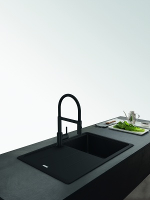 Franke Lina Semi-pro, смеситель, черный матовый Детальное фото товара: Franke Lina Semi-pro, смеситель, черный матовый