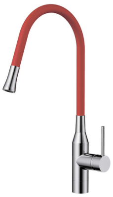 Детальное фото товара: Omoikiri Yatomi-BN-R смеситель, нержавеющая сталь/красный