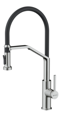 Детальное фото товара: Omoikiri Makkari 2 Plus-SB-BN-BL, смеситель, нержавеющая сталь/черный