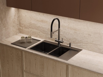 Детальное фото товара: Omoikiri Akisame 78-2-GM-L, мойка, нержавеющая сталь/вороненая сталь, чаша слева