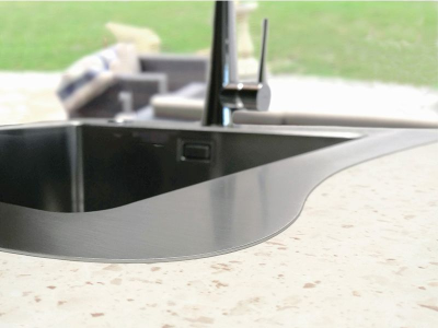 Детальное фото товара: ALVEUS JUBILEE KMB 90 FI, мойка, нерж. сталь браширован.(в компл. с сифоном 1123351 и раздел доской)