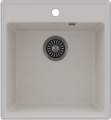 Maunfeld Perla 460 MFQS-460W, мойка, гранит, кремовый