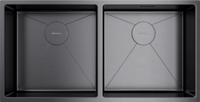 Omoikiri Taki 86-2-U/IF GM, мойка, нержавеющая сталь/вороненая сталь 