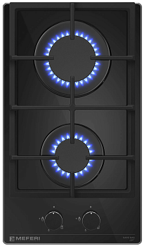 Фото товара: MEFERI MGH302BK GLASS LIGHT газовая поверхность