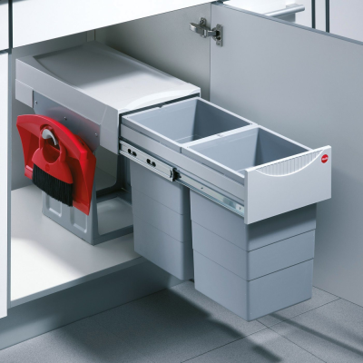 Hailo Tandem выдвижная мусорная система 2 ведра по 15 л Фото товара: Hailo Tandem выдвижная мусорная система 2 ведра по 15 л