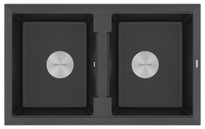 Paulmark TANDEM 80/2, мойка, гранит, черный