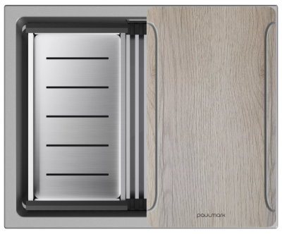 Детальное фото товара: Paulmark LUMI-MULTI SINK 55 UNI, мойка, гранит, серый металлик