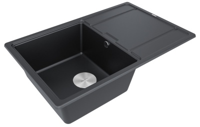 Paulmark FLUGEN 50-780, мойка, гранит, черный металлик Детальное фото товара: Paulmark FLUGEN 50-780, мойка, гранит, черный металлик