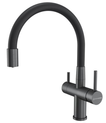 KUCHENSTERN WURM-FE, смеситель, нержавеющая сталь, вороненая сталь Фото товара: KUCHENSTERN WURM-FE, смеситель, нержавеющая сталь, вороненая сталь