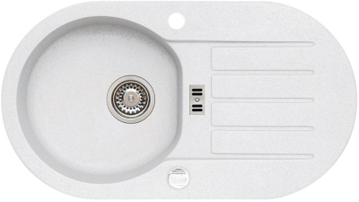 ALVEUS NIAGARA 40 GRANITAL ARCTIC-G11, мойка, гранит, белый (с сифоном 1105297)