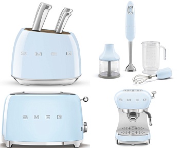 Фото товара: Smeg KLF04PBEU + TSF01PBEU + ECF02PBEU + BLF03PBEU + HBF03PBEU + HMF01PBEU + CJF11PBEU + KBSF02PB