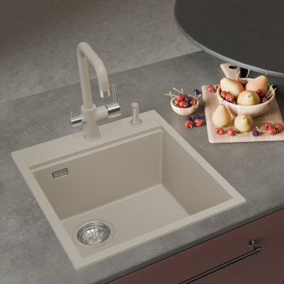 Детальное фото товара: Rivelato TESORO TR-455-L antracite мойка, гранит, топаз