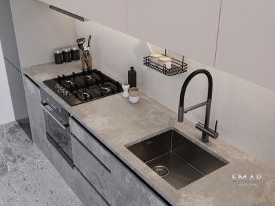 Детальное фото товара: Emar EMB-540(UN) PVD Dark, мойка, нержавеющая сталь, вороненая сталь