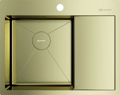 Omoikiri Akisame 65-LG-L, мойка, нержавеющая сталь/светлое золото, чаша слева