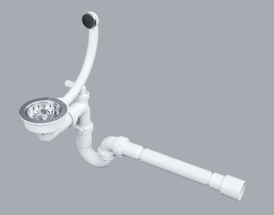 Детальное фото товара: Paulmark PM1022-CR, сифон телескопический с круглым переливом, хром