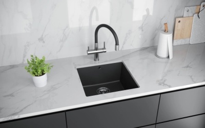 Детальное фото товара: KUCHENSTERN UNDER 50, мойка, гранит, черный