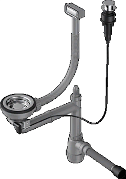 Фото товара: Omoikiri WK-1-IN-A Арматура для одночашевых моек с прямоугольным перелив, нерж.сталь