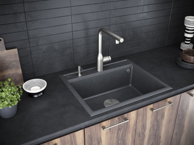 Paulmark STEPIA 60, мойка, гранит, графит Детальное фото товара: Paulmark STEPIA 60, мойка, гранит, графит