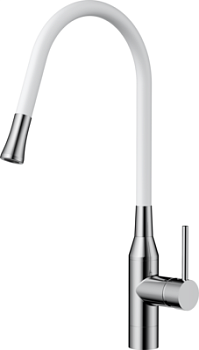 Фото товара: Omoikiri Yatomi-BN-WH смеситель, нержавеющая сталь/белый