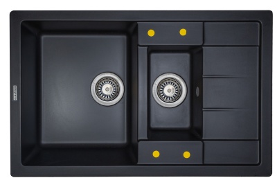 Ecoshtein RECHTECK 781.5, мойка, гранит, черный