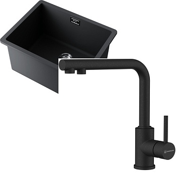 Фото товара: Omoikiri Kata 54-U-BL + Nakagawa 2 Plus-BL черный