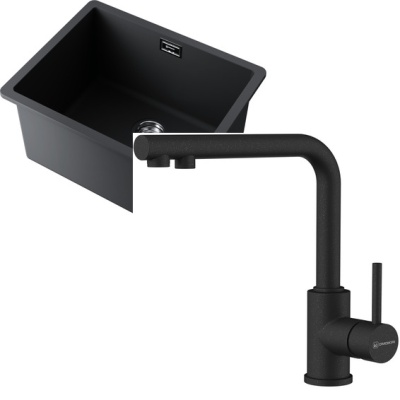 Omoikiri Kata 54-U-BL + Nakagawa 2 Plus-BL черный
