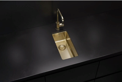 Детальное фото товара: ALVEUS KOMBINO 10 MONARCH GOLD SAT-90, мойка, нерж. сталь, золото (в компл. с выпуском без сифона)