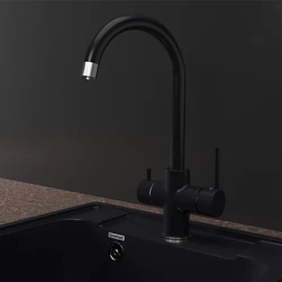 Детальное фото товара: GranFest GF-Z-5422, смеситель, гранит, черный