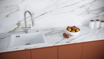 Детальное фото товара: KUCHENSTERN TOPKERAM 60, мойка, керамика, кристальный белый