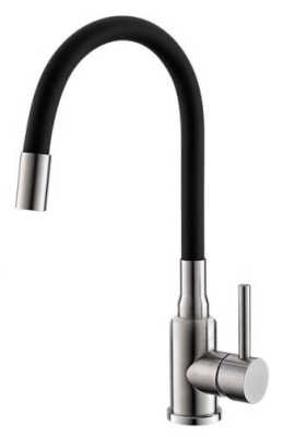 ALVEUS GENESIS FLEXA BLACK SAT, смеситель, черный