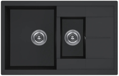 Детальное фото товара: KUCHENSTERN FLUG 60-2, мойка, гранит, черный