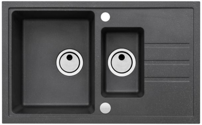 ALVEUS INTERMEZZO 70 GRANITAL CARBON-G91, мойка, гранит, черный (в ком.с сифоном 1117293)