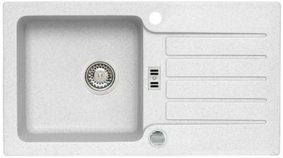 ALVEUS NIAGARA 30 GRANITAL ARCTIC-G11, мойка, гранит, белый (с сифоном 1105297)