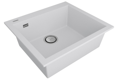 Paulmark DECORATION 56, мойка, гранит, белый Детальное фото товара: Paulmark DECORATION 56, мойка, гранит, белый