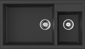 Фото товара: Omoikiri Tedori 86-2-LB-BL, мойка, гранит, черный